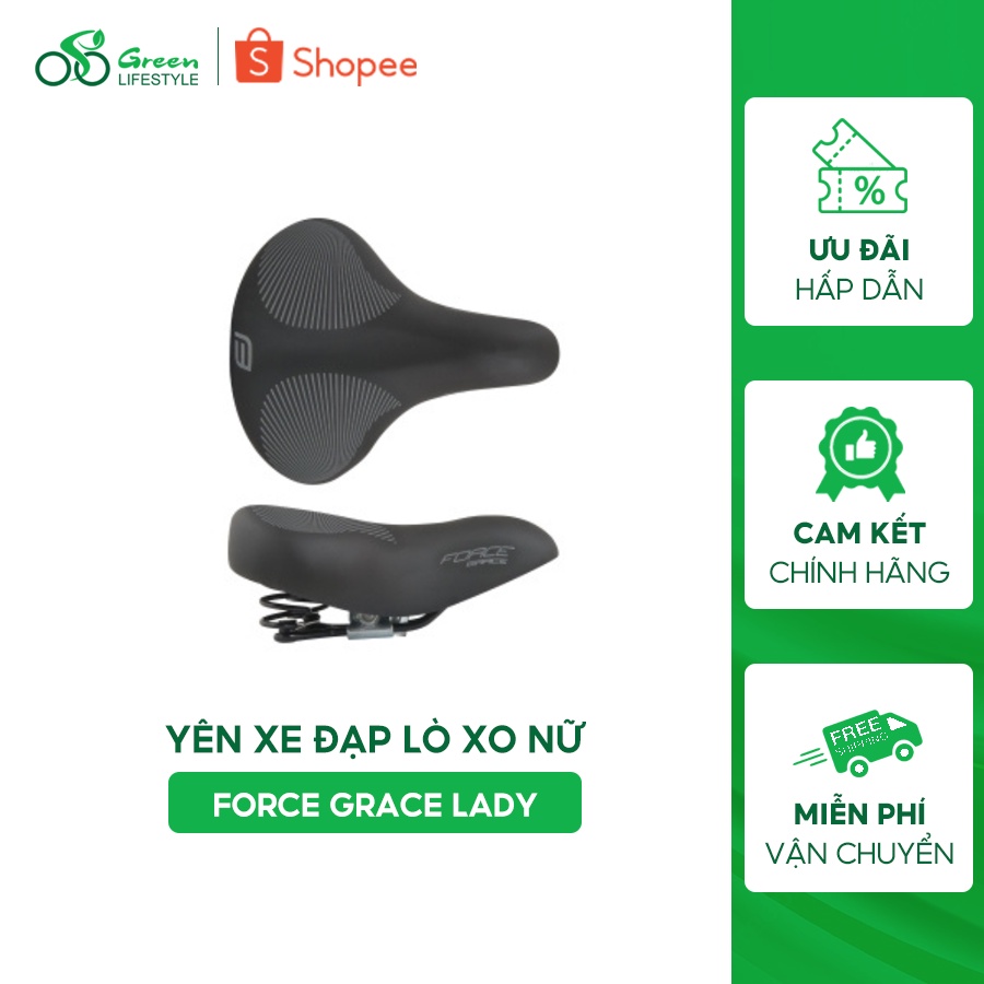 Yên Xe Đạp lò xo nữ FORCE GRACE LADY Êm Ái, Thoáng Khí, Phù Hợp Với Mọi Dòng Xe Đạp Địa Hình