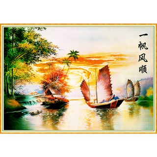 Tranh dán tường phong cảnh thuận buồm xuôi gió