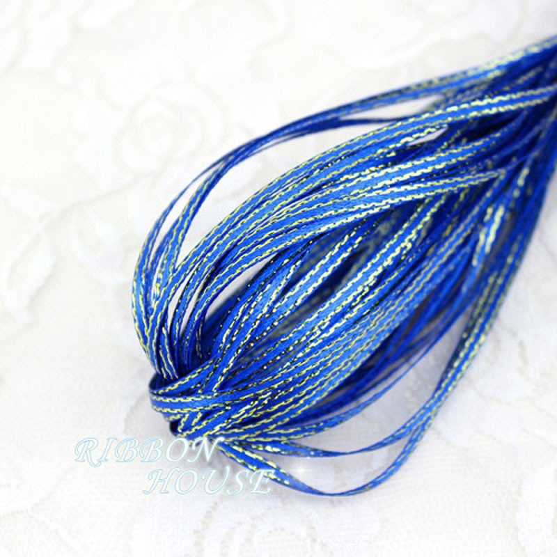 Dây ruy băng satin viền vàng 1/8 inch 3mm 40m /lô