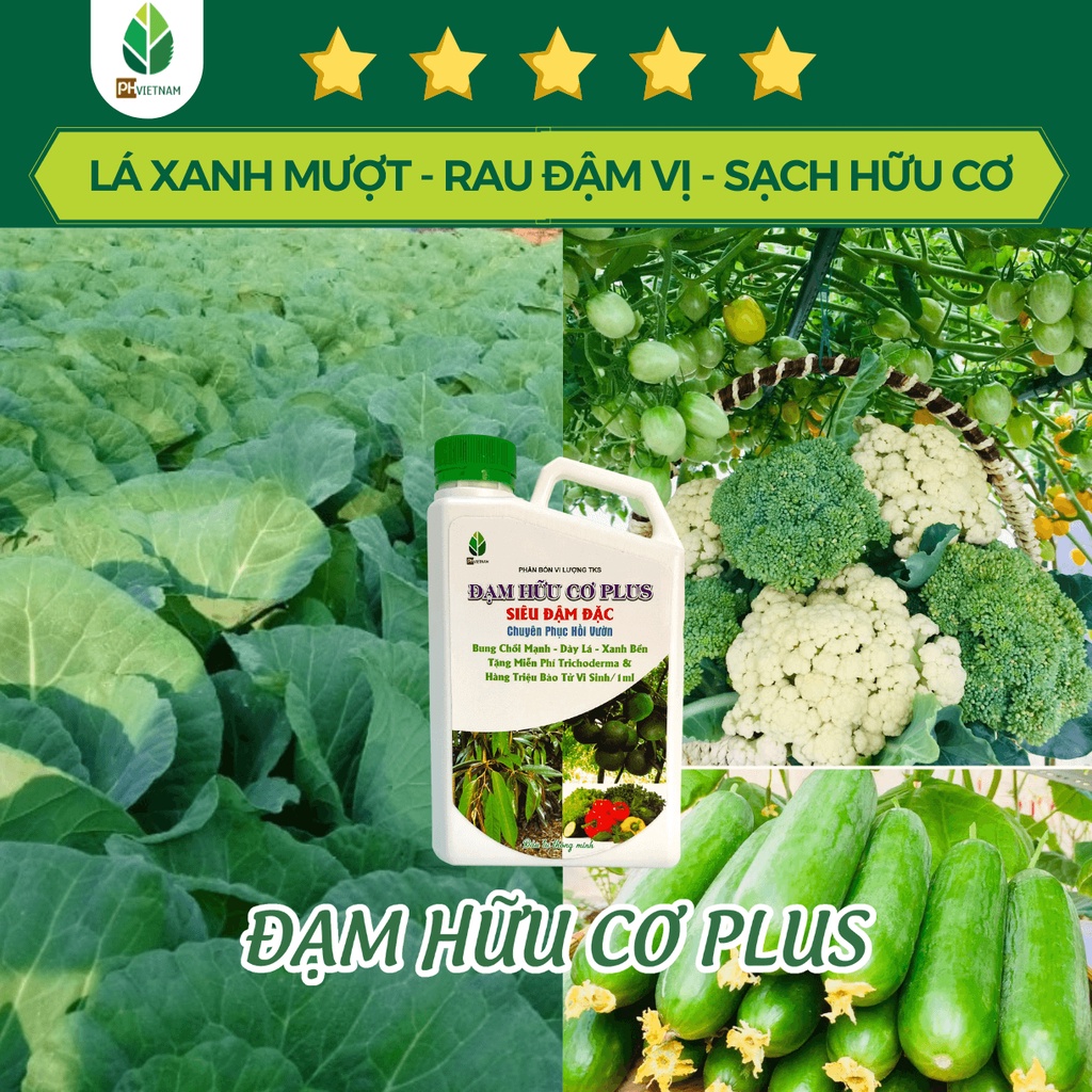 Phân Bón Đạm Hữu Cơ Plus Đậm Đặc 1 Lít - Chuyên Phục Hồi Vườn - PH Việt Nam