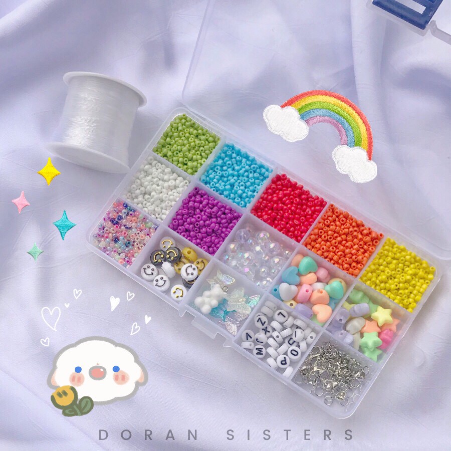 Set hạt cườm và các loại charm làm vòng tay, dây chuyền, dây đeo khẩu trang - Doran Sisters