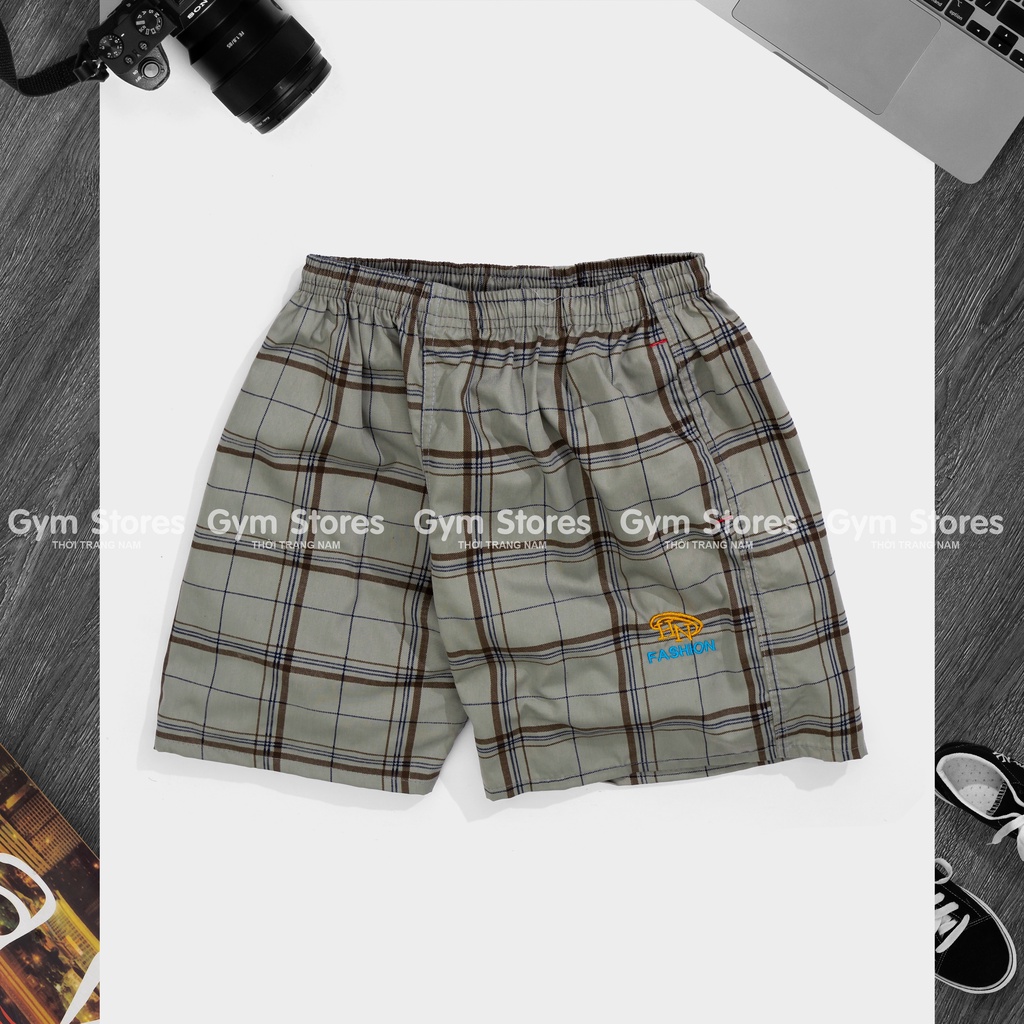 Quần Short Nam - Quần đùi Caro Vải Cotton - Mặc Nhà Thoải Mái SIZE 45 ĐẾN 95KG