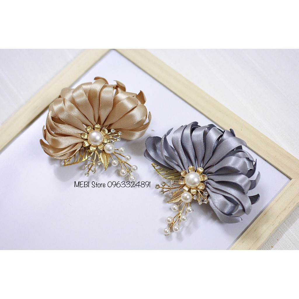 (Ảnh thật 100%) Hoa cài áo hoa cúc nửa bông sang chảnh size 8-8.5cm (NO BOX)