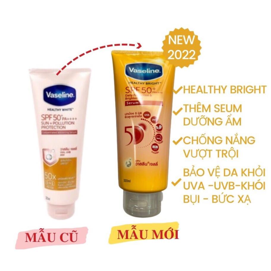 Dưỡng thể chống nắng trắng da Vaseline 50X, 5D mẫu mới nhất 2022