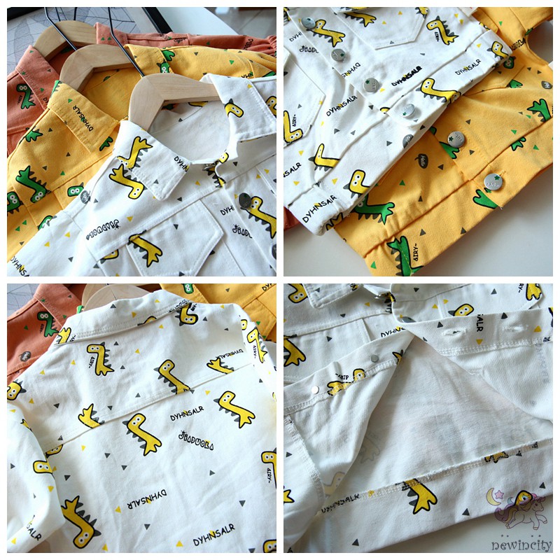 Áo Khoác Hoạ Tiết Khủng Long Hoạt Hình Phong Cách Hàn Quốc Cho Bé