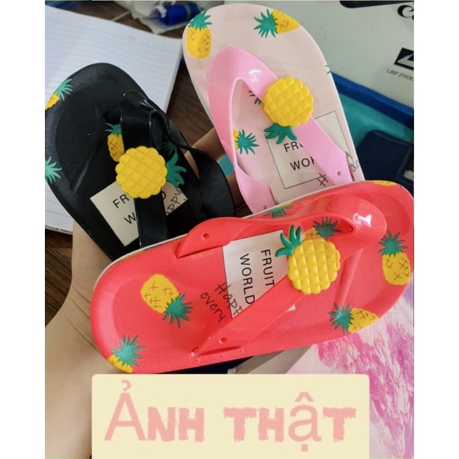 tông dép xỏ ngón trẻ con nữ - dép bé gái trái dứa siêu cute chất liệu cao su siêu êm chân