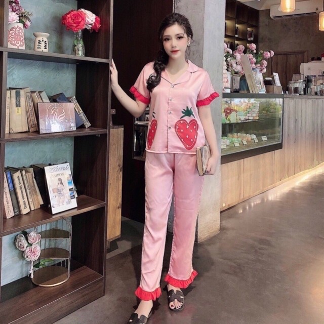Bộ lụa  dâu satin cao cấp tay cộc | BigBuy360 - bigbuy360.vn