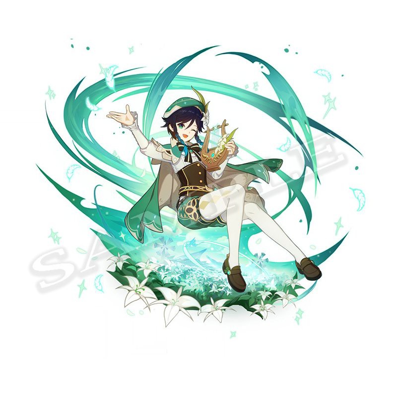Mô hình nhân vật VENTI mica standee GENSHIN IMPACT in hình anime chibi trang trí trưng bày