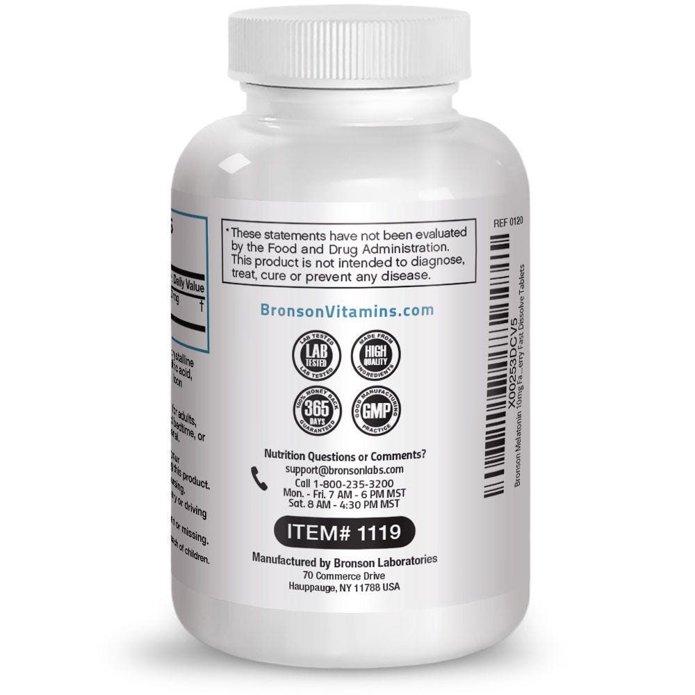 Organic Vitamin Melatonin Fast Dissolve 10mg - 100/360 viên Mỹ - Giúp ngủ ngon