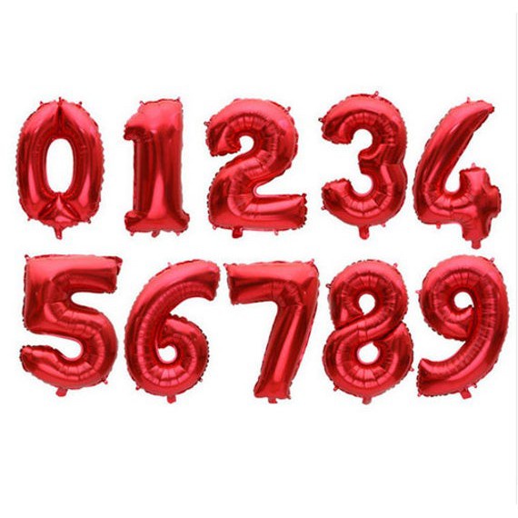 Bong bóng chữ số trang trí