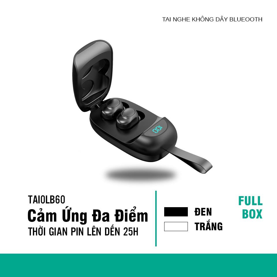 [Mã 159ELSALE hoàn 7% đơn 300K] Tai nghe Bluetooth LB60 ,tai nghe không dây TWS bluetooth siêu cách âm chống ồn