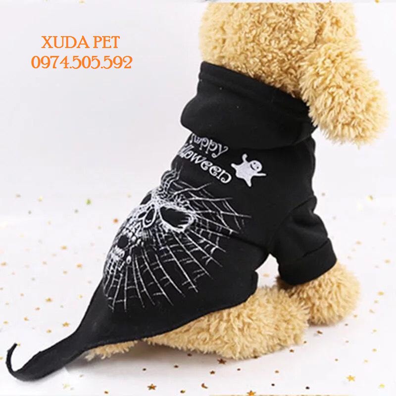 Áo hóa trang halloween cho chó mèo hình đầu lâu siêu chất, siêu ngộ nghĩnh Xudapet-SP400114