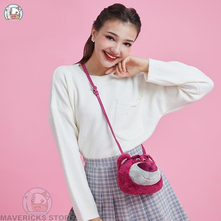 Túi Đeo Vai Kiểu Hoạt Hình Gấu Dâu Tây Nhồi Bông Dễ Thương