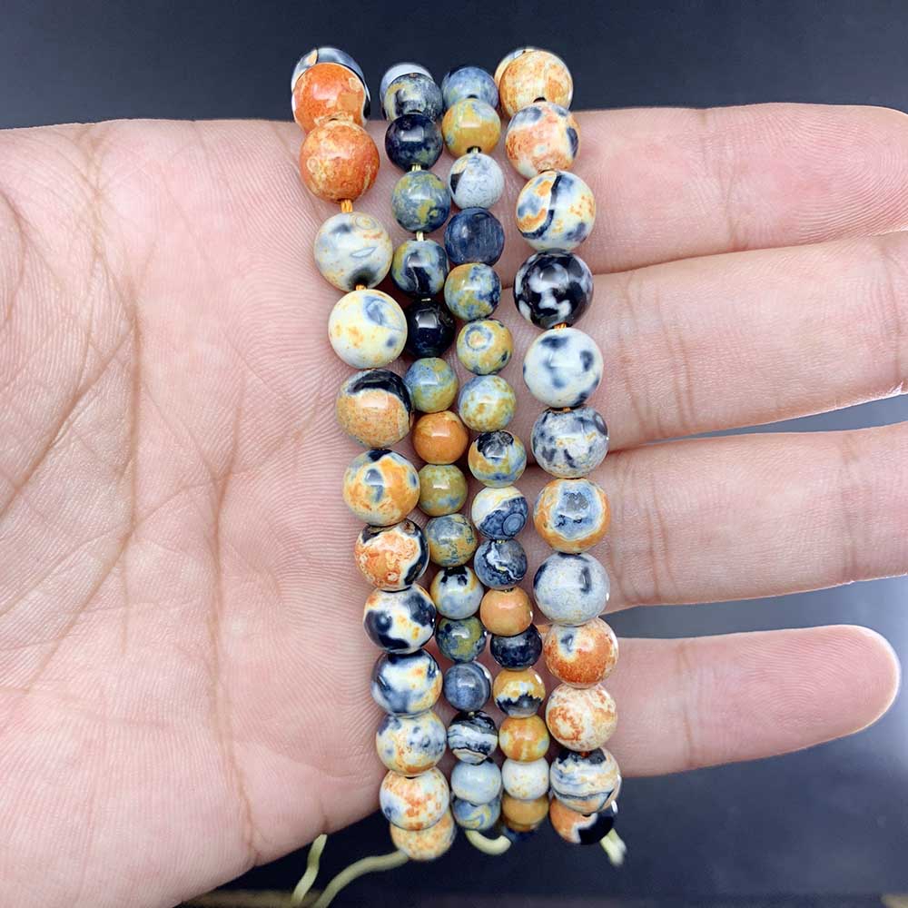 Chuỗi hạt đá tự nhiên nhiều màu kích cỡ 6/ 8/ 10 mm dùng làm trang sức