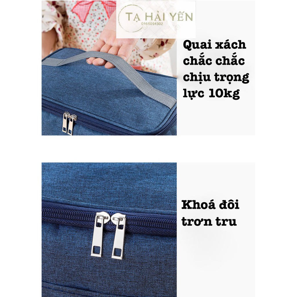 🔥🔥 🔥 Túi giữ nhiệt đựng đồ ăn GẤU BAGS cao cấp, 2 ngăn, có quai đeo, 3 lớp cách nhiệt, khoá kéo kép, túi đựng cơm cỡ lớn