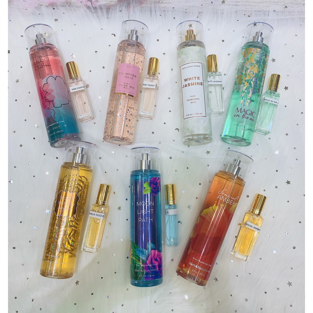 [ĐỦ MÙI] Travel size 10 ml Xịt Thơm Toàn Thân Bath And Body Works