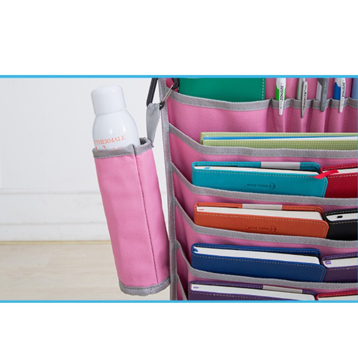 Túi oxford 14 ngăn thông minh kèm giỏ đựng đồ uống, túi treo bàn tiết kiệm diện tích - giao màu ngẫu nhiên