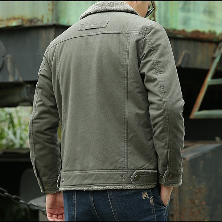 Áo khoác nam kaki nhung mềm lót lông dày mặc ấm - AK2006