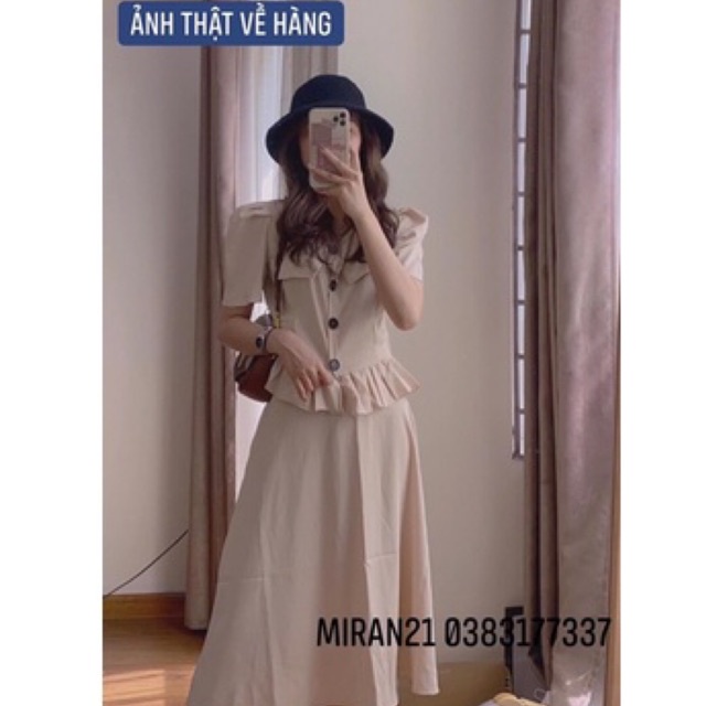 Set Đũi Áo Peplum Mix Chân Váy