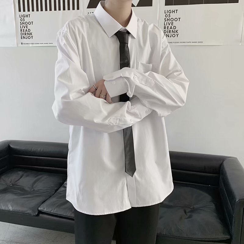 Áo sơ mi Mavota áo sơ mi trắng dài tay unisex form rộng Hàn Quốc ASM30