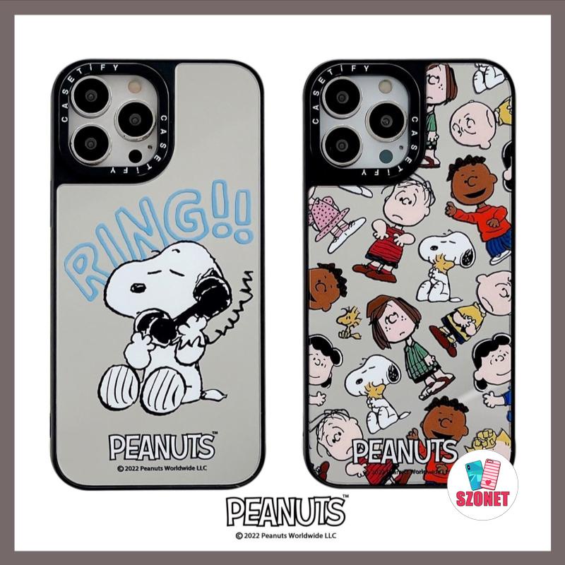 Ốp Điện Thoại Cứng Chống Sốc Chống Rơi Tích Hợp Gương In Hình Snoopy Cho iPhone 14 13 12 11 Pro Max Plus X XR XS Max