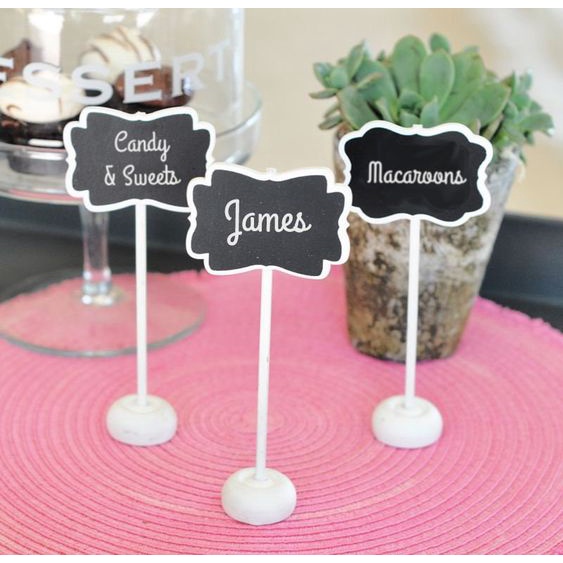 Que đánh số bàn, tên món ăn trang trí tiệc, tiệm bánh