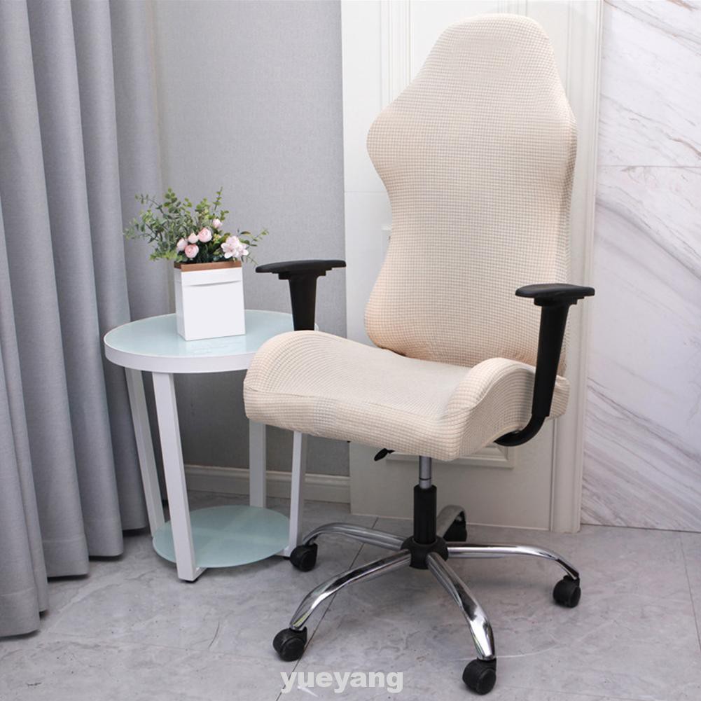 Solid Reusable Soft Washable Polyester Stretch Easy Install Home Office Gaming Chair Cover