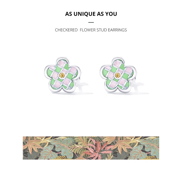 Đôi bông tai Bamoer hình hoa bằng bạc 925 thời trang dành cho nữ