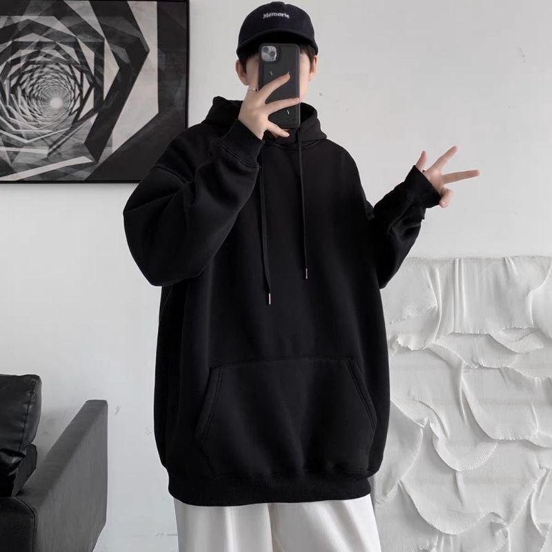 Hoodie nỉ ngoại from rộng trơn đủ màu cho nam nữ