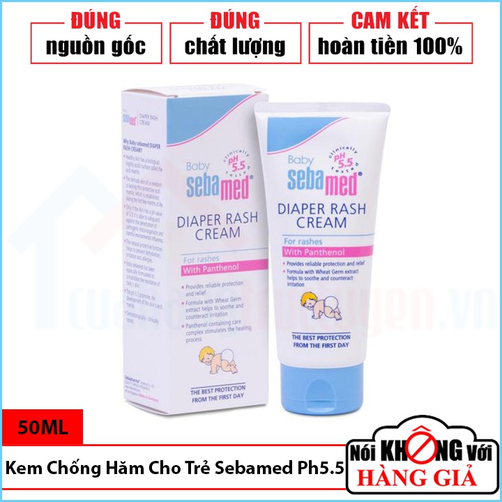 [CHÍNH HÃNG] Kem Chống Hăm Khô Da Cho Bé Sebamed PH5.5 50Ml Đức | Dưỡng Ẩm | Ngăn Khô Da | Ngừa Viêm