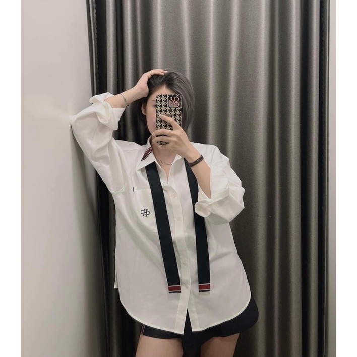 Áo sơ Mi Có kèm dây cà vạt cổ và quần váy Có Sẵn Giá Sale Hàng Chính Hãng 100%, Nói KHÔNG Với Fake