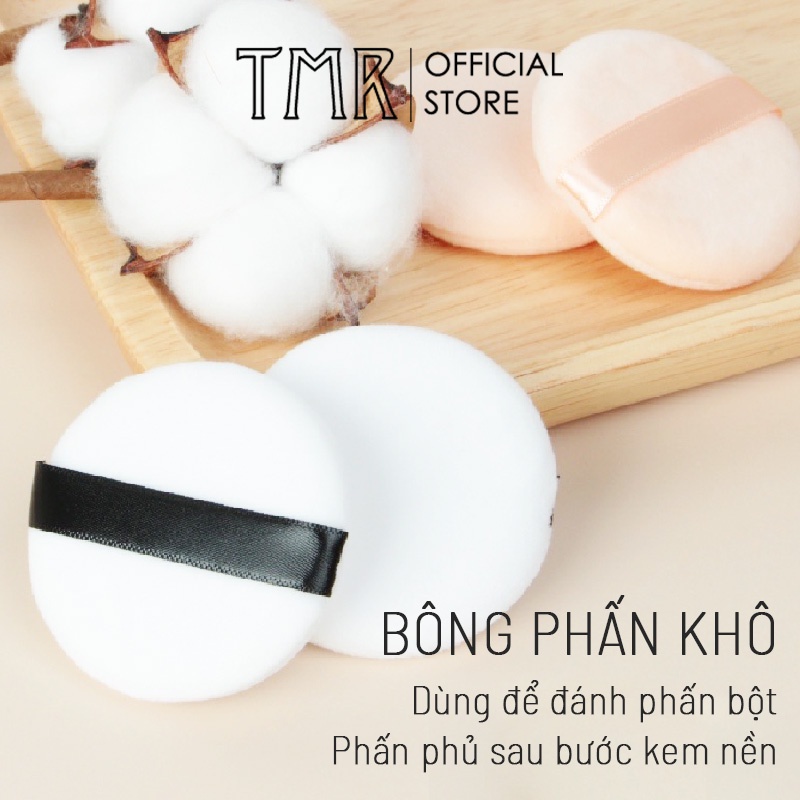 Bông trang điểm TMR chất liệu cotton cao cấp, có đệm khí cực kỳ mềm mại đánh phấn nền/phấn phủ