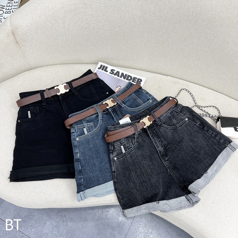 Quần short jean kèm đai celinee