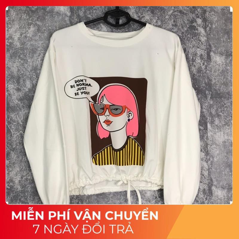 Áo thun nữ dáng croptop dài tay chất cotton cao cấp dễ chịu mềm mát thấm hút mồ hôi fre size Q18