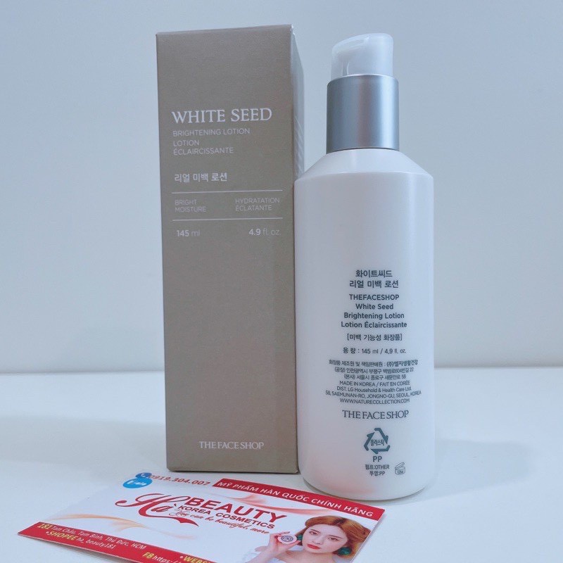 Sữa dưỡng ẩm trắng da làm mờ nám đốm nâu The Face Shop White Seed Brightening Lotion 145ml