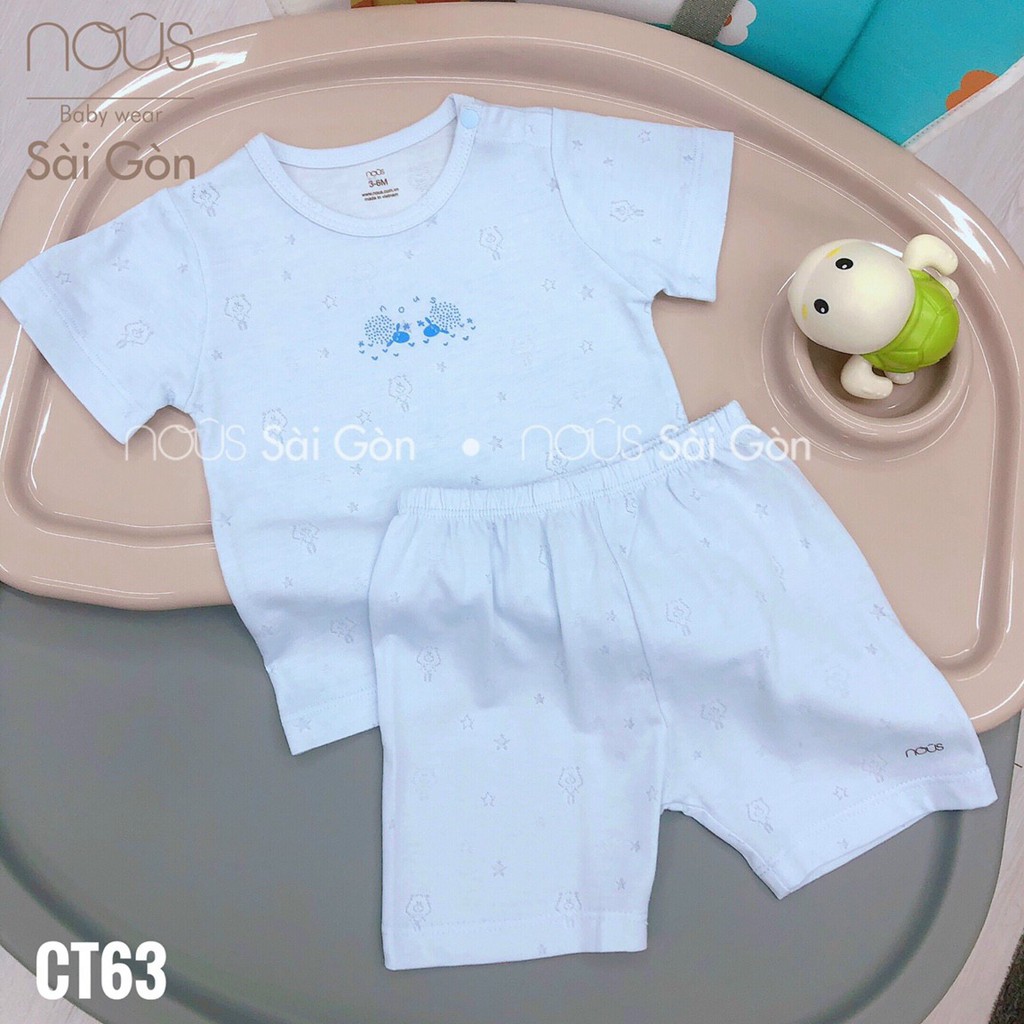 Bộ Quần Áo Trẻ Em Cộc Tay Nous Cài Vai Cộc Cho Bé Chất NU Peptit , Nu Doux Vải Thoáng Mát  Size 12-18M Đến 18-24M