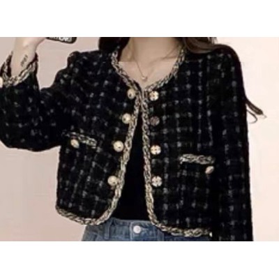 Ảnh thật 3 hình cuối-2W78.Áo khoác Tweed ngắn phong cách Hàn Quốc