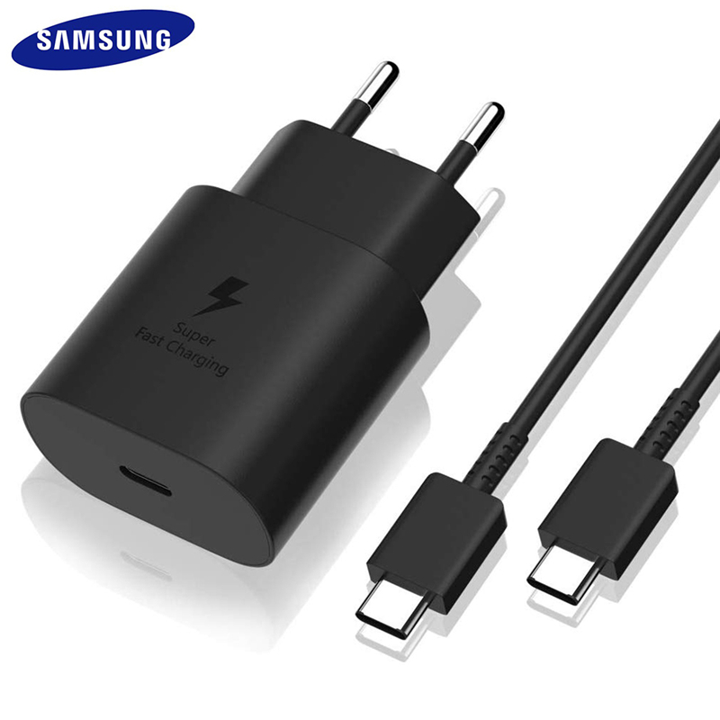 Bộ phích cắm + cáp sạc nhanh điện thoại USB type C 25W PD có thể mua lẻ cho Samsung S20 S10 Note 10 Plus A90 A80 A70