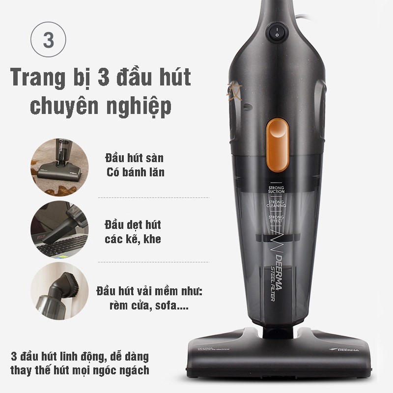 Máy Hút Bụi Gia Đình Cầm Tay DX115C Công Suất 600W Hút Sạch Bụi Bẩn Với 3 Đầu Hút - Bảo Hành 6 Tháng