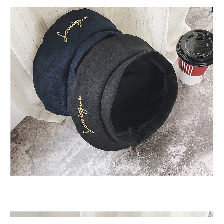 Mũ nồi beret mỏng chữ - ne43