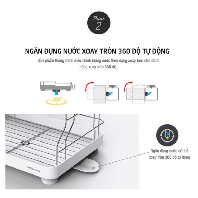 Kệ chén đĩa 2 tầng Lock&amp;Lock Disk-Rack LDR2001 - HÀNG CHÍNH HÃNG