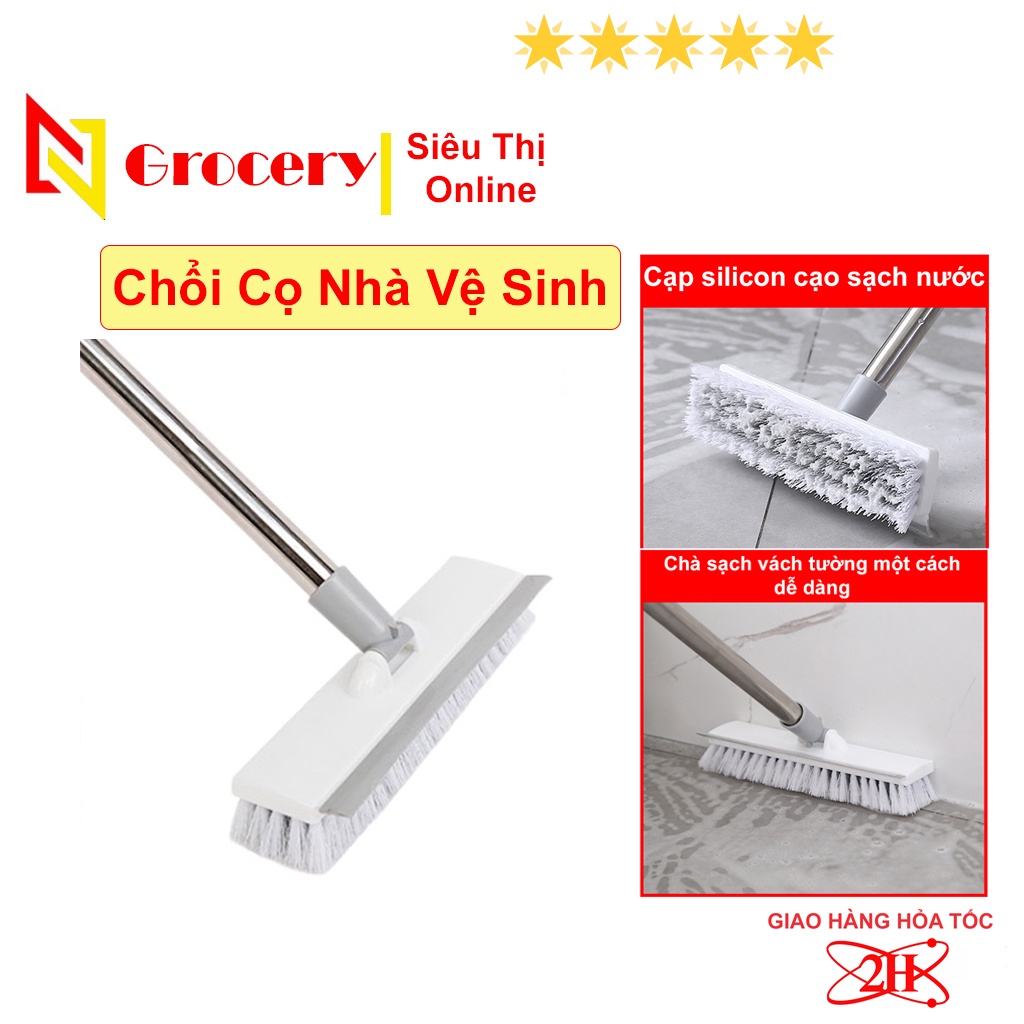 Chổi Cọ Nhà Về Sinh, Chà Sàn Nhà, Gạt Nước Gạt Kính 2 in 1 Đa Năng