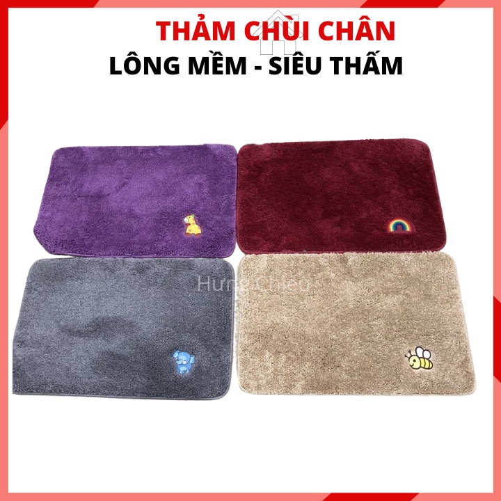 Thảm chùi chân sợi len siêu thấm trơn 1 màu