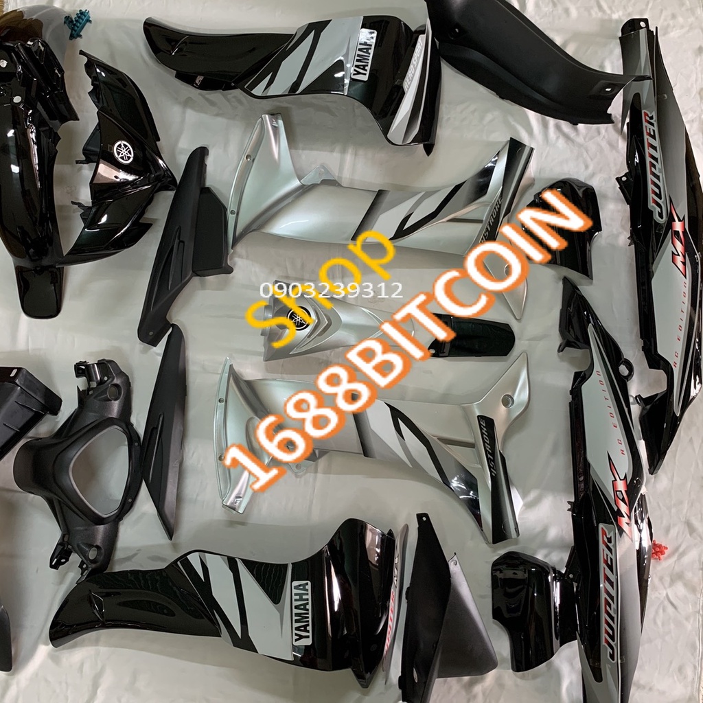 Bộ dàn áo xe JUPITER MX màu ĐEN BẠC --vỏ nhựa xe JUPITER GRAVITA -nhựa nguyên sinh cao cấp loại 1 ĐẸP KHÍT