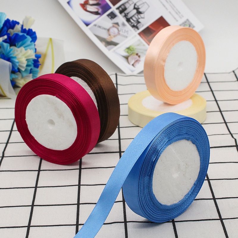 50 màu sắc bản 1.5cm cuộn dài 22m ruy băng satin lụa thường bóng 1 mặt,dây gói quả ,dây trang trí sự kiện,phụ liệu nơ bờ
