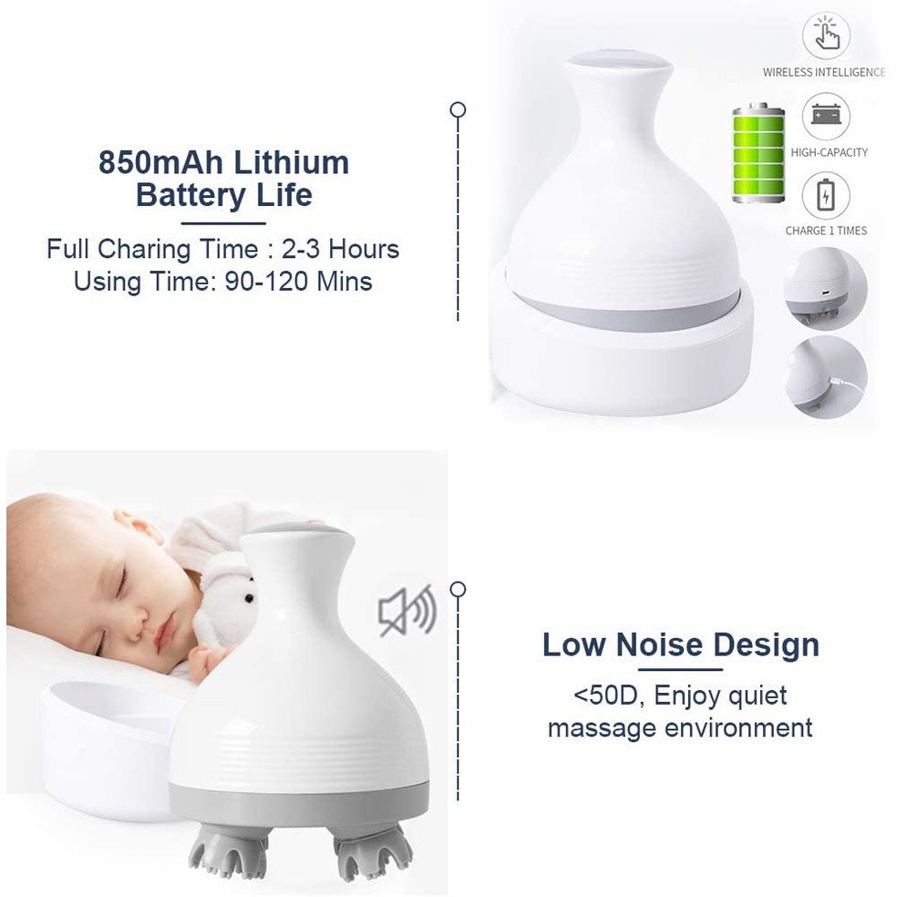 Máy mát xa da đầu/cơ thể cầm tay thiết kế 84 đầu tiếp xúc giảm căng thẳng cho nam và nữ/thú cưng