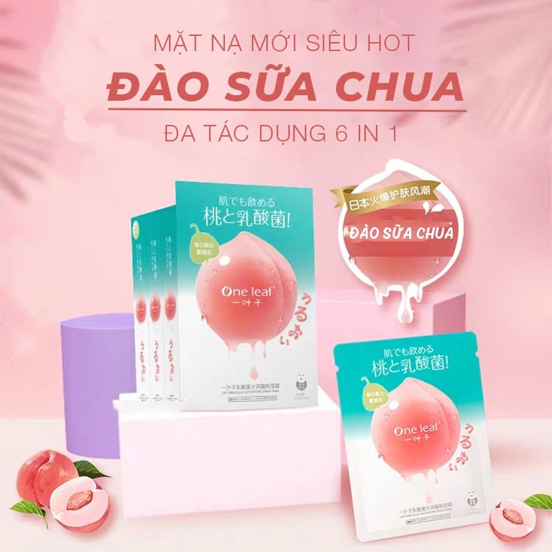 Mặt nạ đào sữa chua One Leaf công nghệ Nhật Bản dưỡng sáng, tạo đàn hồi, giúp cân bằng da, mềm da, dịu da (25ml)