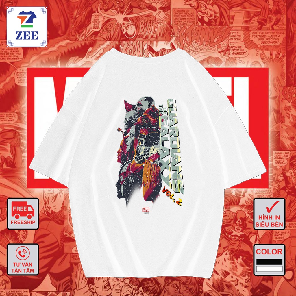Áo thun in hình Guardians of Galaxy 2 Team Profile MAVEL ZEE FORM UNISEX RỘNG CỔ TRÒN TAY LỠ 40 -70kg MAV202111178