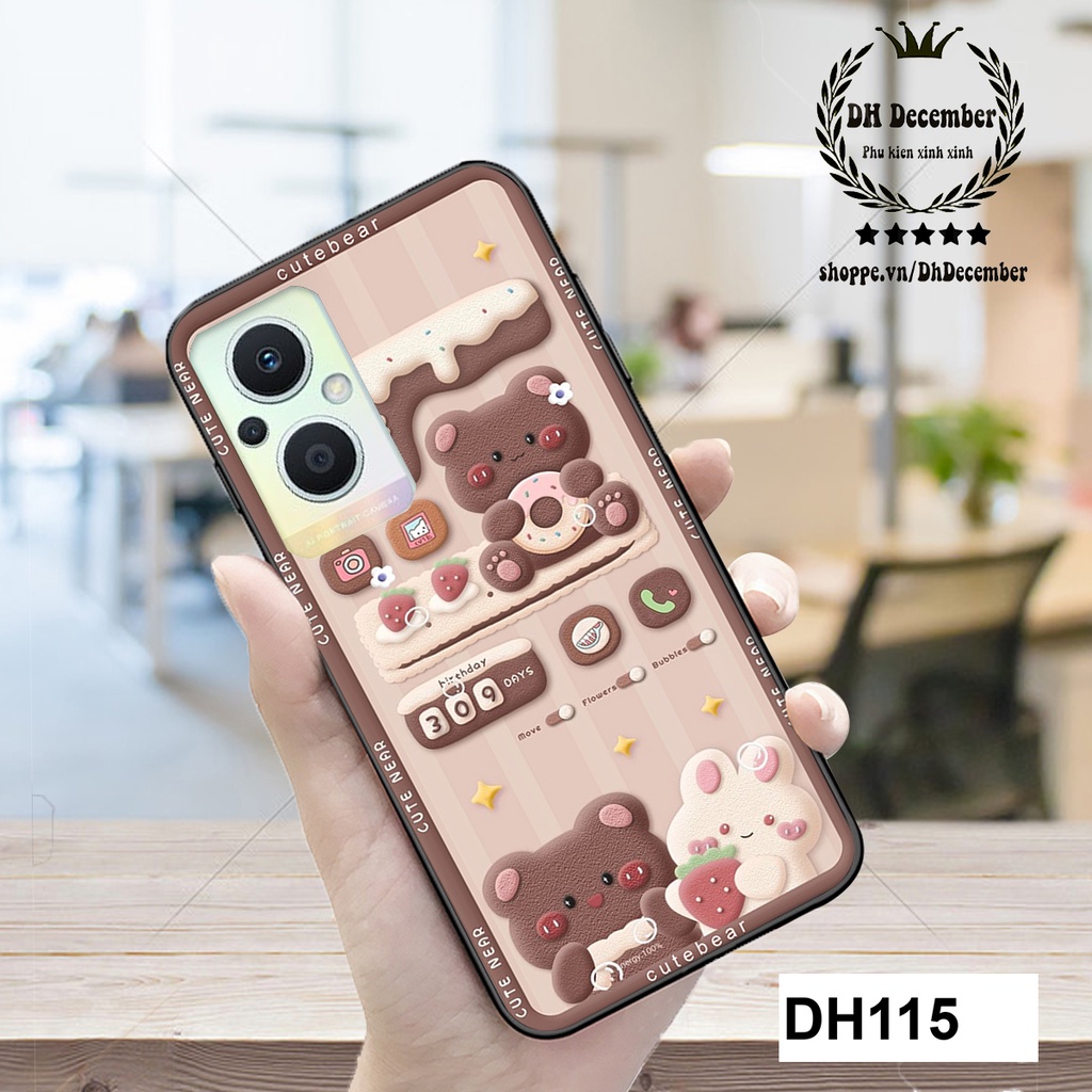 Ốp lưng Oppo RENO 6 5G/6Z 5G / RENO 7 5G/ RENO 7Z 5G / RENO 4-4 PRO/RENO 5 RENO 3-3 PRO in hình GẤU HỒNG-GẤU BE3R