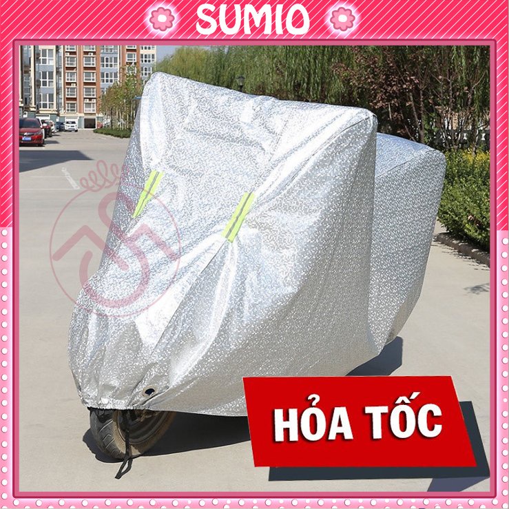 Bạt phủ xe máy áo trùm che xe bọc chống nắng mưa Sumio_offcial loại to dày che SH cao cấp vải bạt tráng nhôm chống thấm